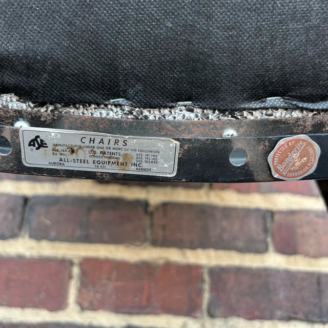 Faux Snake Skin and Metal Armchair by All-Steel Reupholstered Restored For Sale - Image 11 of 13