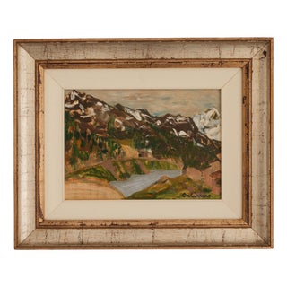 Calierno Giosuè, Landscape, 1970s, Acrylic Painting, Framed For Sale