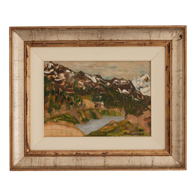 Calierno Giosuè, Landscape, 1970s, Acrylic Painting, Framed For Sale