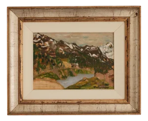 Calierno Giosuè, Landscape, 1970s, Acrylic Painting, Framed