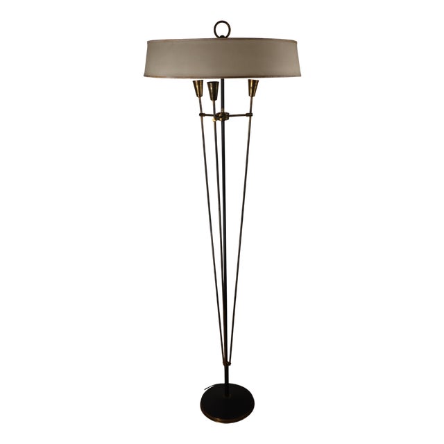 Vintage Floor Lamp in Metal and Brass from Arlus, 1960s For Sale