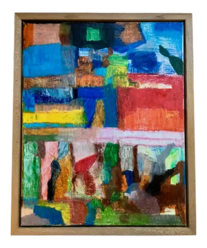 2020 “Untitled” Abstract Oil Pastel Drawing, Framed -