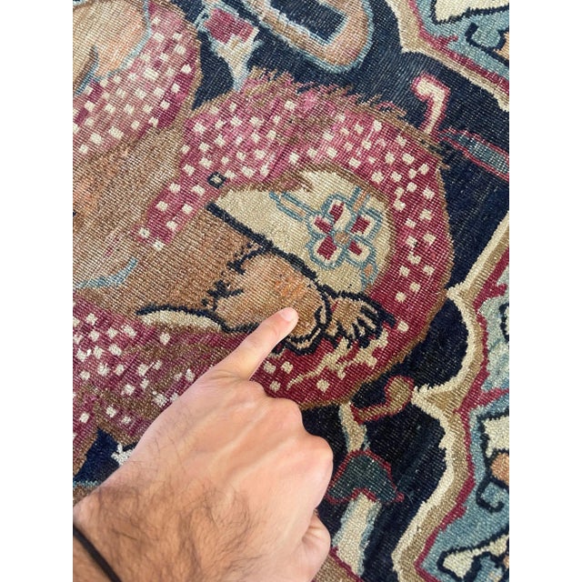 1880's Antique Persian Kerman Lavar Rug - 9.2 x 12.5 For Sale - Image 11 of 12