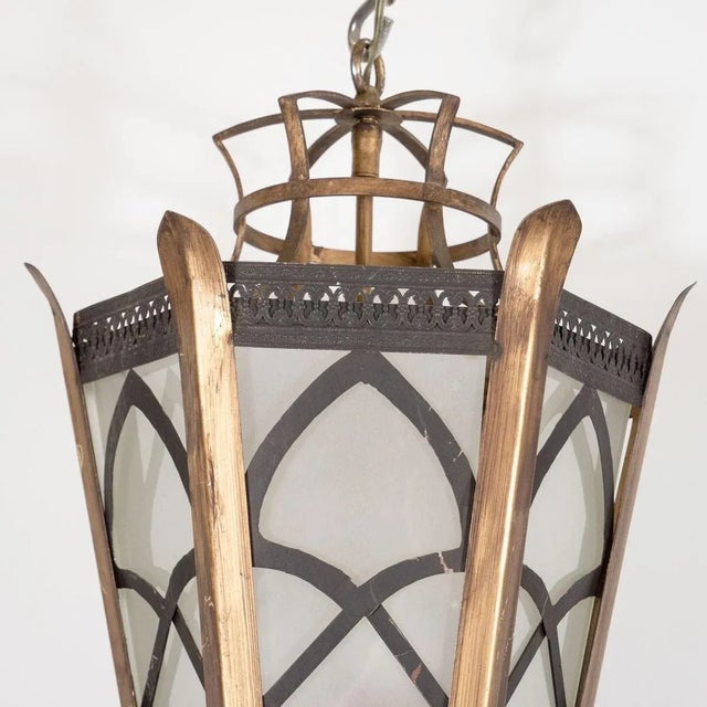 Vintage Gilt Metal Lantern For Sale - Image 4 of 8