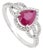 Natural 1.4ct Ruby & Diamond Halo Cocktail Ring Size 5 in 14k White Gold For Sale