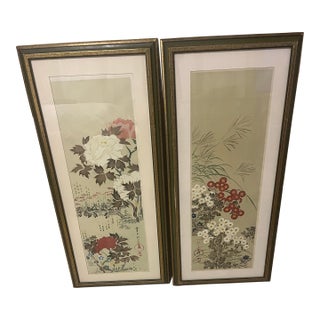 Pair of Vintage Sakai Hoitsu Framed Wall Art For Sale