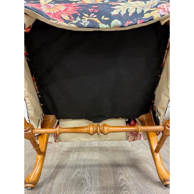 Vintage Queen Anne Style Wingback Lounge Chairs - Pair For Sale - Image 14 of 17