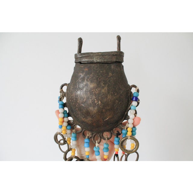 Tribal Antique Tribal African Artifacts, Benin Tribe Bronze Bag/Container - A Pair For Sale - Image 3 of 11