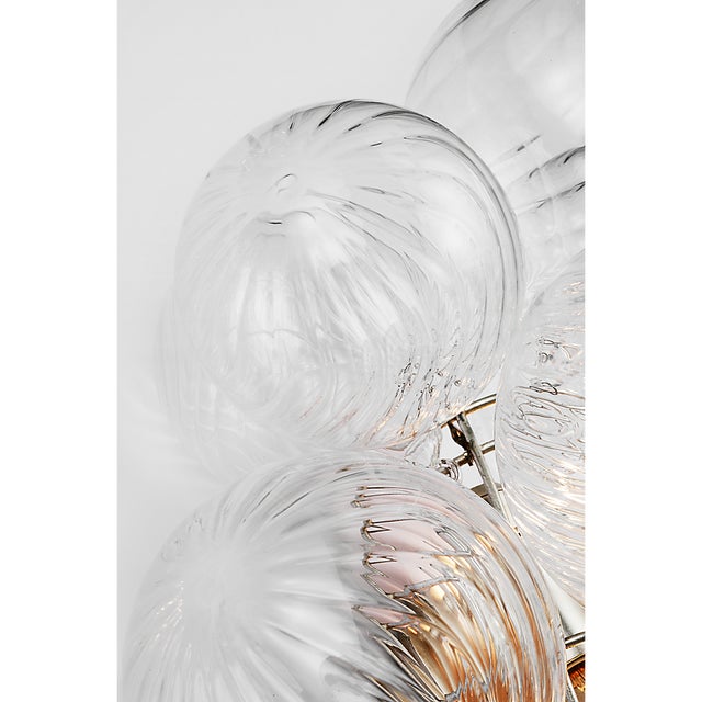 Modern Julie Neill for Visual Comfort Signature Talia Medium Sconce in Burnished Silver Leaf with Clear Swirled Glass For Sale - Image 3 of 7