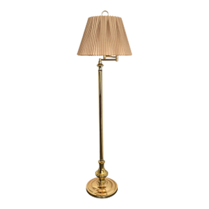 1990s Hollywood Regency Adjustable Swing Arm Brass Floor Lamp
