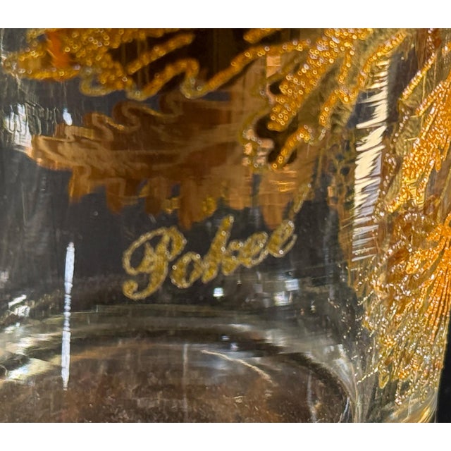 Metal Vintage Hollywood Regency 22k Gold Chrysanthemum Highball Glasses - Set of 6 For Sale - Image 7 of 7