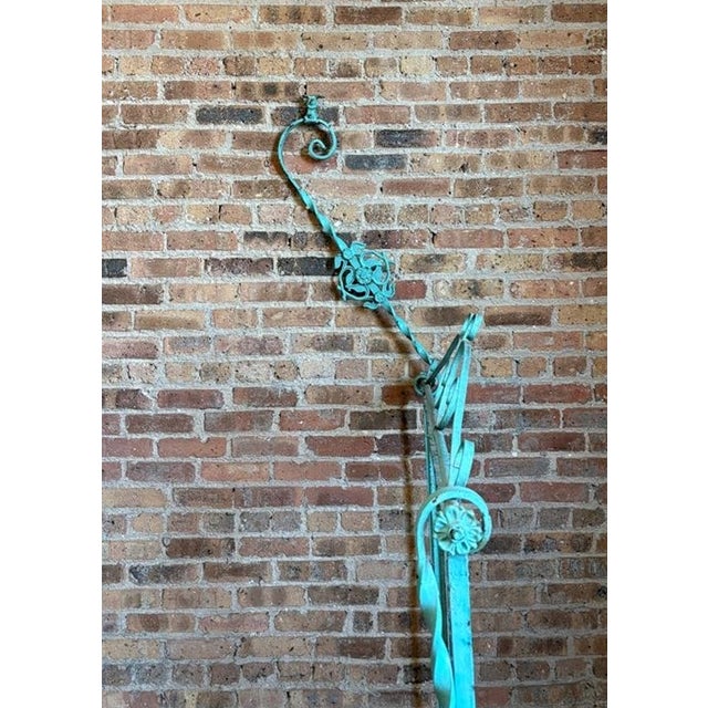 Antique Iron Mercantile Hanging Sign Frame in Turquoise For Sale - Image 18 of 18