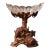 19th Century Swiss Black Forest Carved Walnut and Etched Crystal Centerpiece For Sale