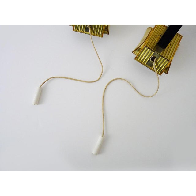 Stone Minimalist Acrylic Glass and Granite Sconces, 1950s, Set of 2 For Sale - Image 7 of 9