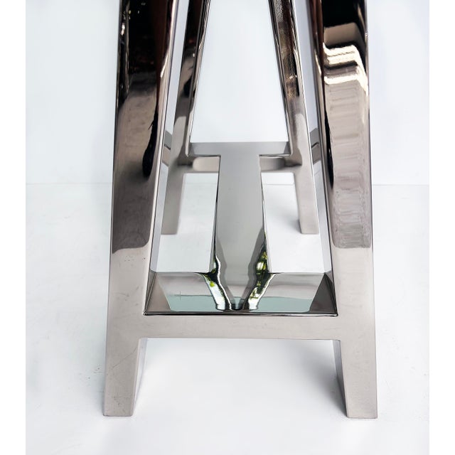 Williams Sonoma Home "Mason" Sawhorse Glass Top Table/Writing Desk For Sale - Image 14 of 15