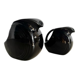 Vintage Art Deco Fiesta Ware Disk Pitchers - Set of 2 For Sale