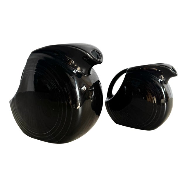 Vintage Art Deco Fiesta Ware Disk Pitchers - Set of 2 For Sale