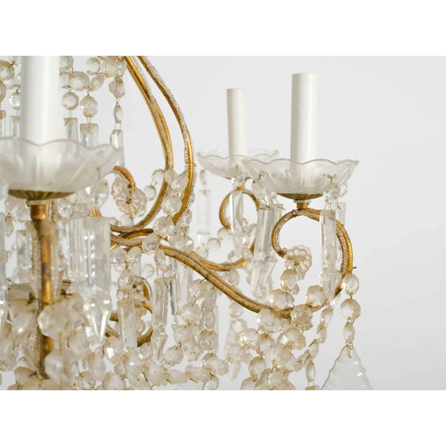 Large Beaded Italian Six-Arm Chandelier For Sale In New York - Image 6 of 10