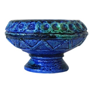 Vintage Blue Ceramic Planter by Napcoware For Sale