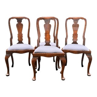 18th Century Reproduction Queen Anne Dining Chairs - Set of 4 For Sale