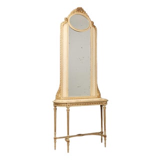 Console Table with Mirror in Neoclassical Style For Sale