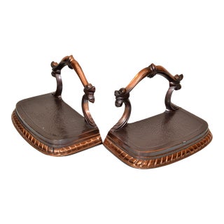 1970s British Colonial Bronze & Copper Bookends - Pair For Sale