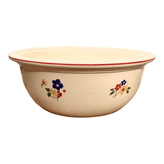Mid 20th Century Mid-Century Modern Fiestaware Homer Laughlin Kitchen Kraft Oven Serve Floral Casserole Dish For Sale