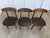 Mid-Century Modern Vintage Wooden Dining Chairs with Brown Leather Seats, 1970s, Set of 3 For Sale - Image 3 of 18