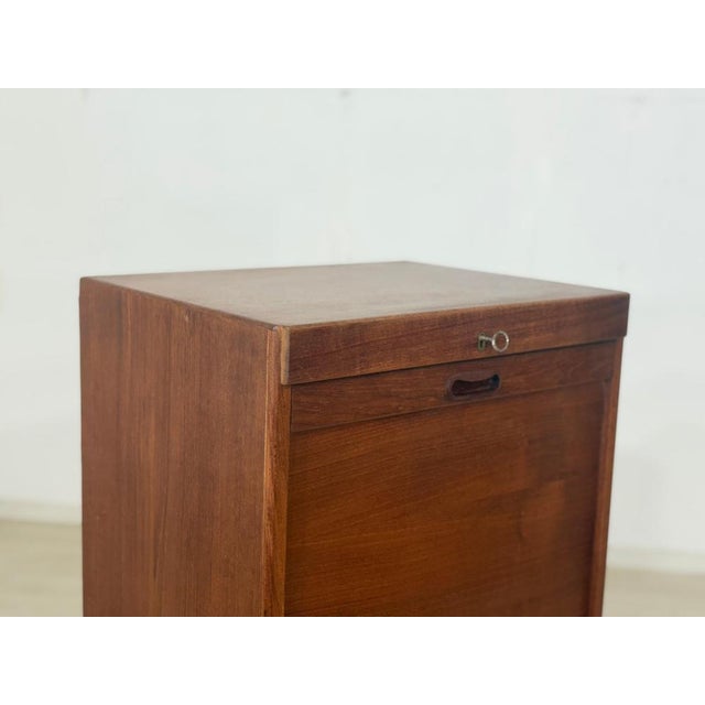Vintage Danish Teak Roll-Top Cabinet For Sale - Image 12 of 14