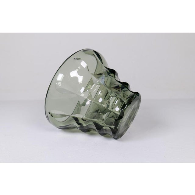 Green Art Deco Glass Bowl, 1930s For Sale - Image 8 of 10