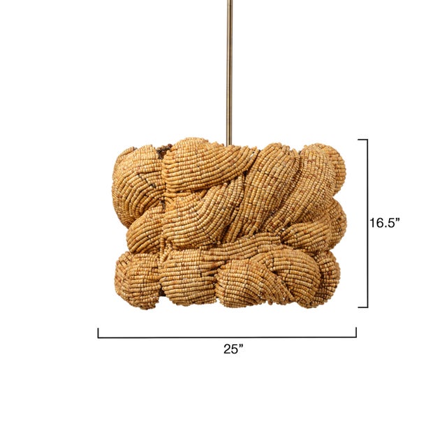 Contemporary Jamie Young Small Anguilla Chandelier in Cream Wood Beads For Sale - Image 3 of 10