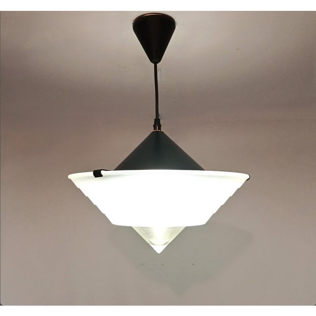 An astonishing masterwork of glass art, with murano glass lampshade, unique and extremely limited "prismatico" edition....