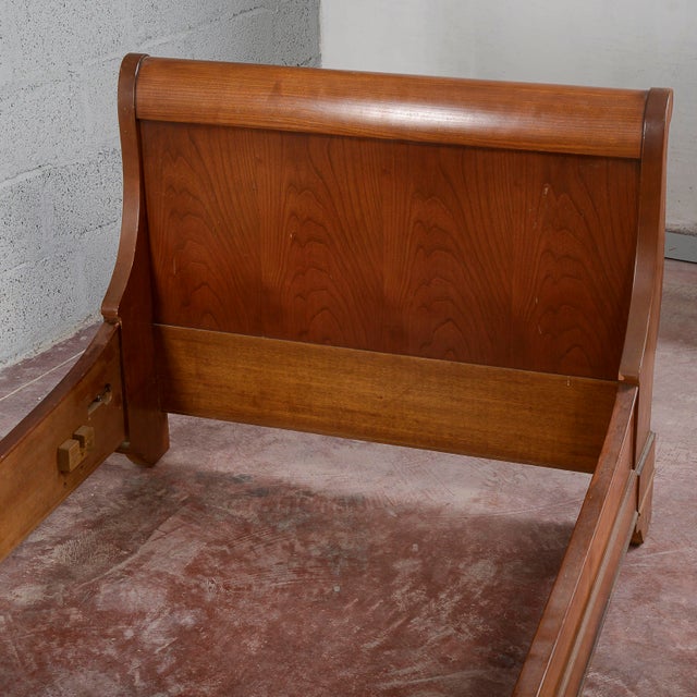 Vintage Empire Boat-Shaped Bed in Wood For Sale - Image 10 of 18