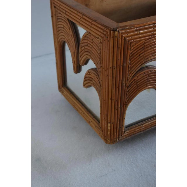 Beautiful original 1970s mirror and bamboo planter by G.e G. Perri for Vivai del Sud, original 1970s I have official proof...