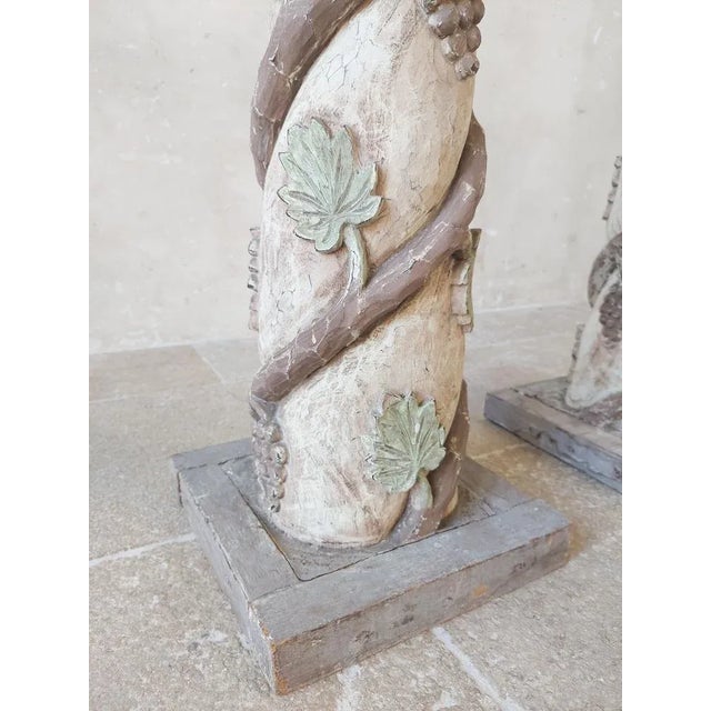 Wood Italian Carved Wooden Pedestals, Set of 2 For Sale - Image 7 of 12
