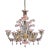 Early 21st Century Venetian Gold and Pink Floral Murano Glass Chandelier For Sale