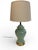 Vintage Chinese Celadon Green Ginger Jar Table Lamp, MCM Hollywood Regency Postmodern Brass Base With Finial For Sale - Image 4 of 12