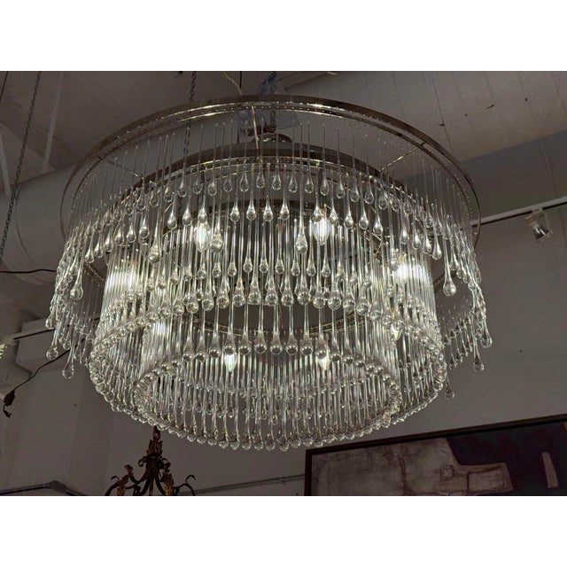Ochre Light Drizzle Three-Tier Round Chandelier For Sale - Image 9 of 12
