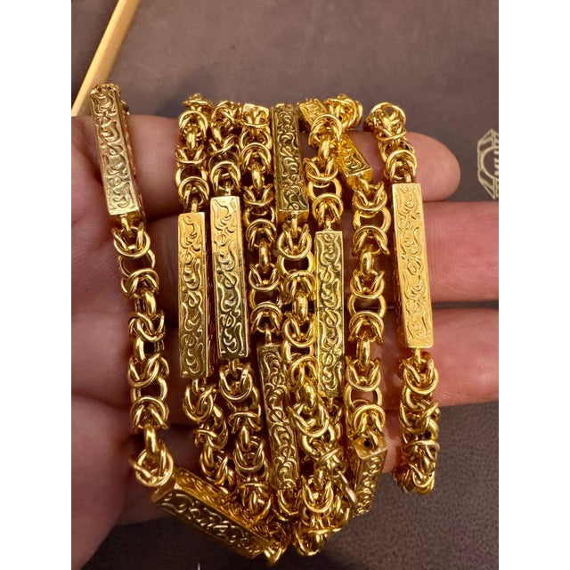 Vintage 63 Gm 18 Karat Yellow Gold Handmade Chain 30 Inch Unique Opera Length very versatile chain as you can wear this 30...