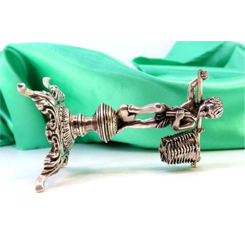 Silver Toothpick Holder with Applications and Four Feet For Sale - Image 3 of 8