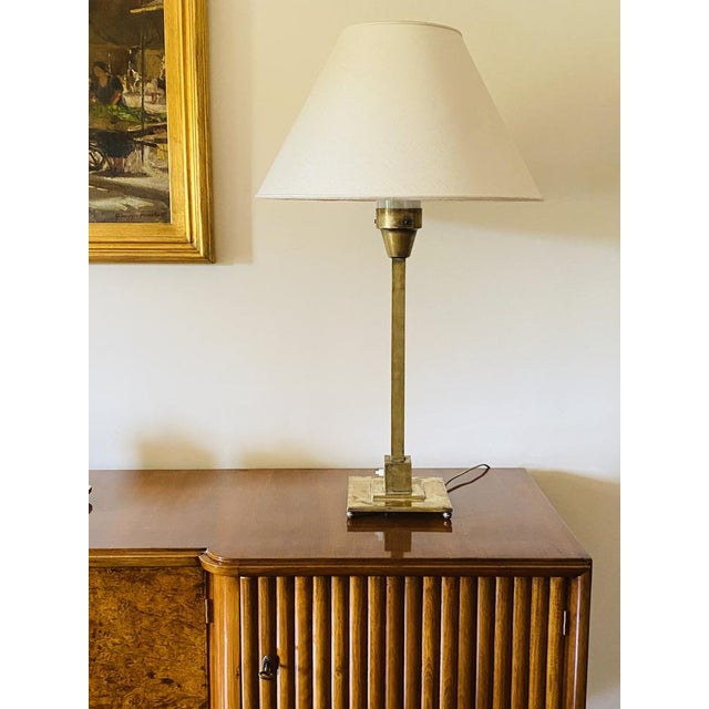 1930s Large Brass Table Lamp by A. Boffelli, Milan, Italy, 1935 For Sale - Image 5 of 18