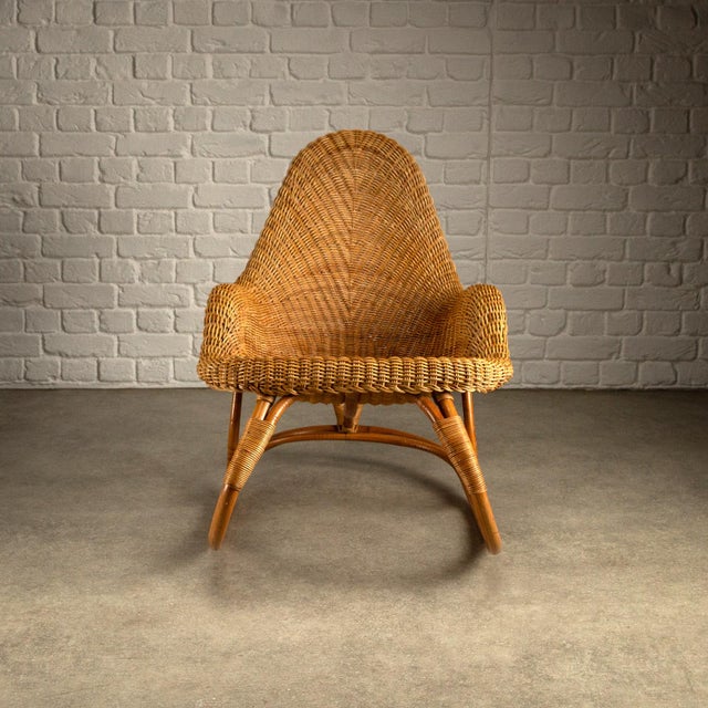 Art Nouveau Rocking Chair in Wicker by Victor Horta, 1905 For Sale - Image 4 of 18