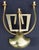 Pair mid century modern brass sconces. Excellent quality castings. Not meant to be wired