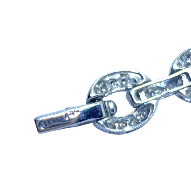 Late 20th Century Vintage 18k White Gold Diamond Bracelet For Sale - Image 5 of 6