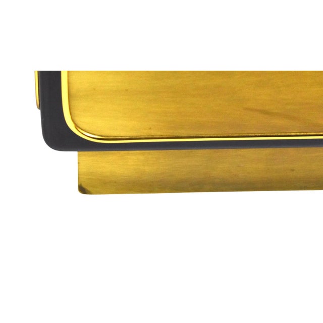 Mastercraft Mid-Century Brass & Black Lacquer Lighted Vitrine Display Cabinet For Sale - Image 10 of 12