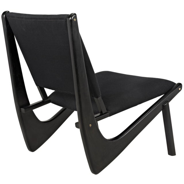 Wood NOIR Boomerang Chair, Charcoal Black For Sale - Image 7 of 8