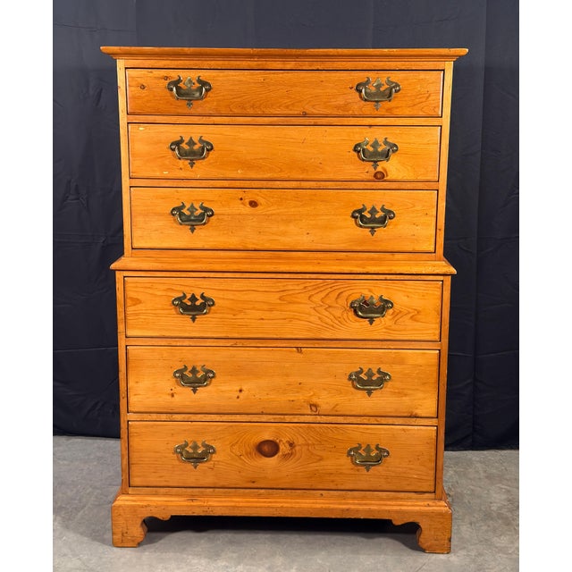 This six-drawer chest on chest was made by Pine Shop Originals of Big Rapids, Michigan, a maker known for high quality...