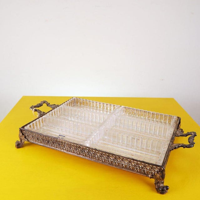 Vintage Glass Sauce Boat with 800 Stamped Silver Base For Sale - Image 9 of 9