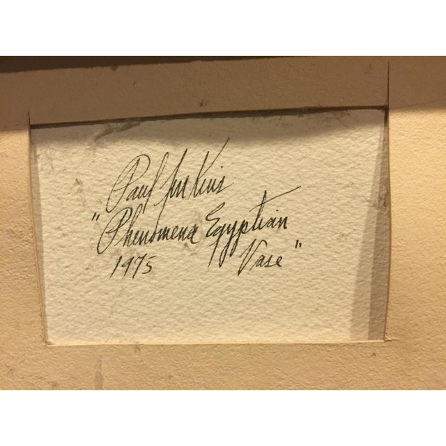 original watercolor Phenomena Egyptian Vase by Paul Jenkins signed in the front and back. 1975 measurement 23" x 30"