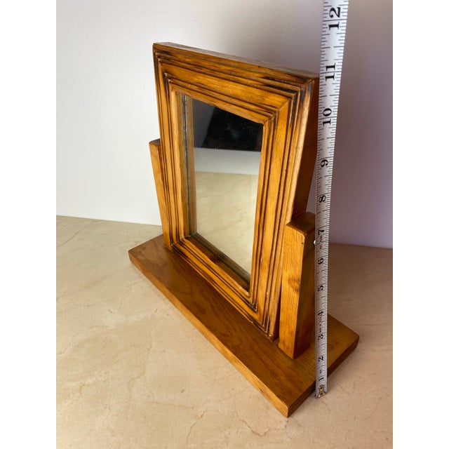 Vintage Handmade Carved Pine Tabletop Picture Frame on Stand, Rustic Folk Art Photo Display For Sale - Image 11 of 11